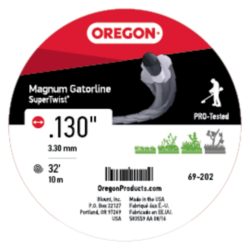 Oregon Trimmer Line - 69-202 - Magnum Gatorline - Supertwist - .130" Gauge, 32' Donut, 32 Feet