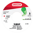 Oregon Trimmer Line - 21-155 - Green Gatorline - Round - .155" Gauge, 3 lb. Spool, 320 Feet