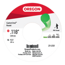 Oregon Trimmer Line - 21-233 - Green Gatorline - Round - .118" Gauge, 5 lb. Spool, 923 Feet