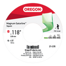 Oregon Trimmer Line - 21-235 - Green Gatorline - Square - .118" Gauge, 3 lb. Spool, 435 Feet