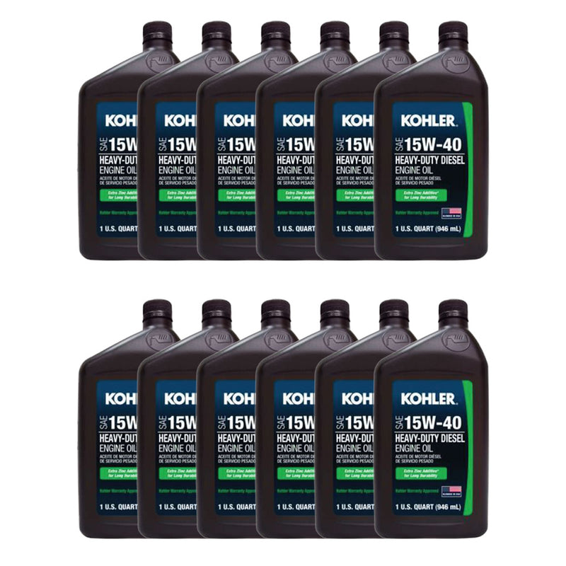 Kohler - 25 357 48-S - Case of 15W-40 Heavy Duty Diesel Oil - 12 Quarts