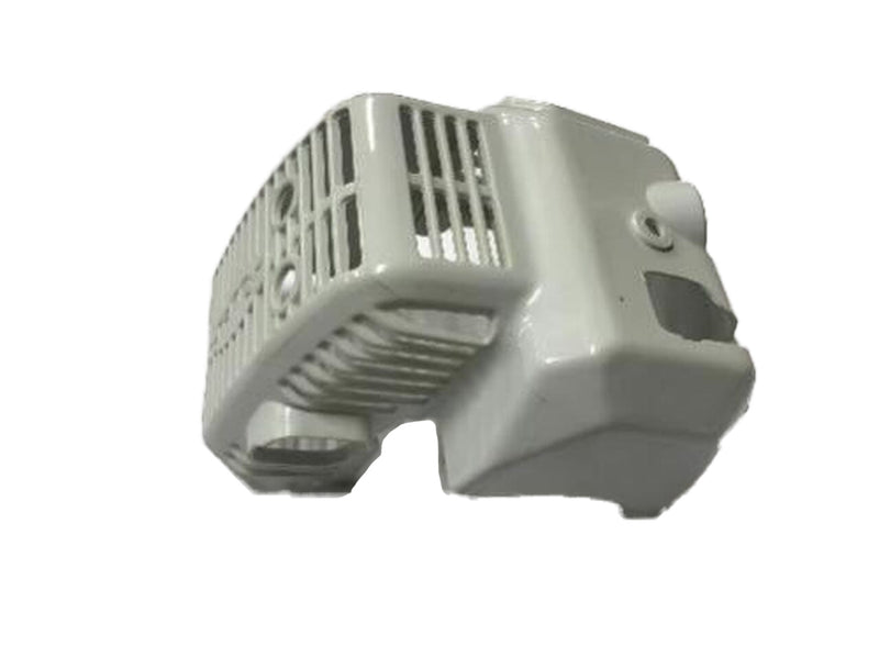Jiffy Augers - 4075-W1D - White Engine Cover - Muffler Exhaust Down