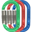 KMM - A327-P3 - Titanium/green Ultra-O Range 3 Pack Aluminum Carabiners