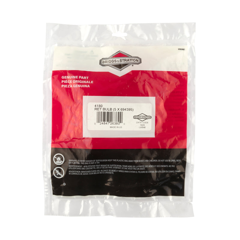 Briggs & Stratton - 4180 - 5 of 694395 Primer Bulbs
