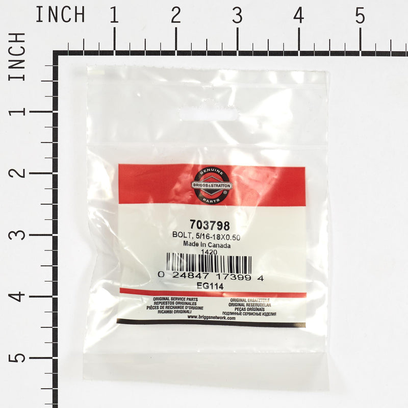 Briggs & Stratton - 703798 - BOLT 5/16-18X0.50