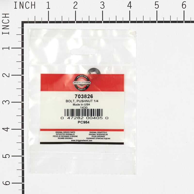 Briggs & Stratton - 703826 - BOLT PUSHNUT 1/4