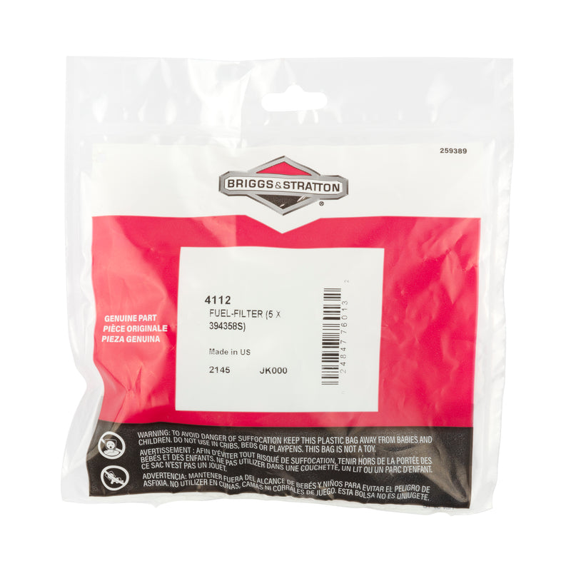 Briggs & Stratton - 4112 - 5 of 394358S Fuel Filters