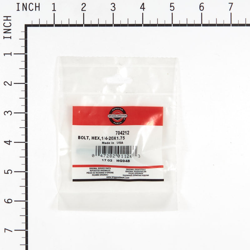 Briggs & Stratton - 704212 - BOLT HEX1/4-20X1.75