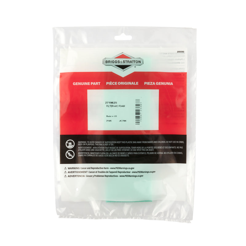 Briggs & Stratton - 271962S - FILTER-A/C FOAM