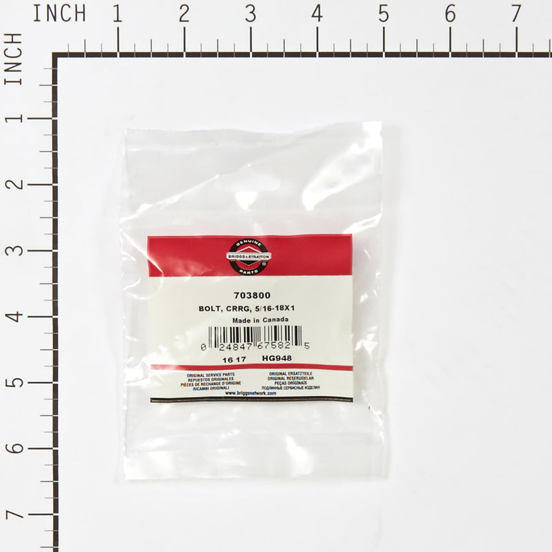 Briggs & Stratton - 703800 - BOLT CRRG 5/16-18X1
