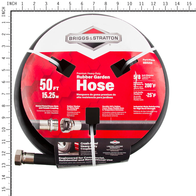 Briggs & Stratton - 8BS50 - 50-Foot Premium Heavy-Duty Rubber Garden Hose