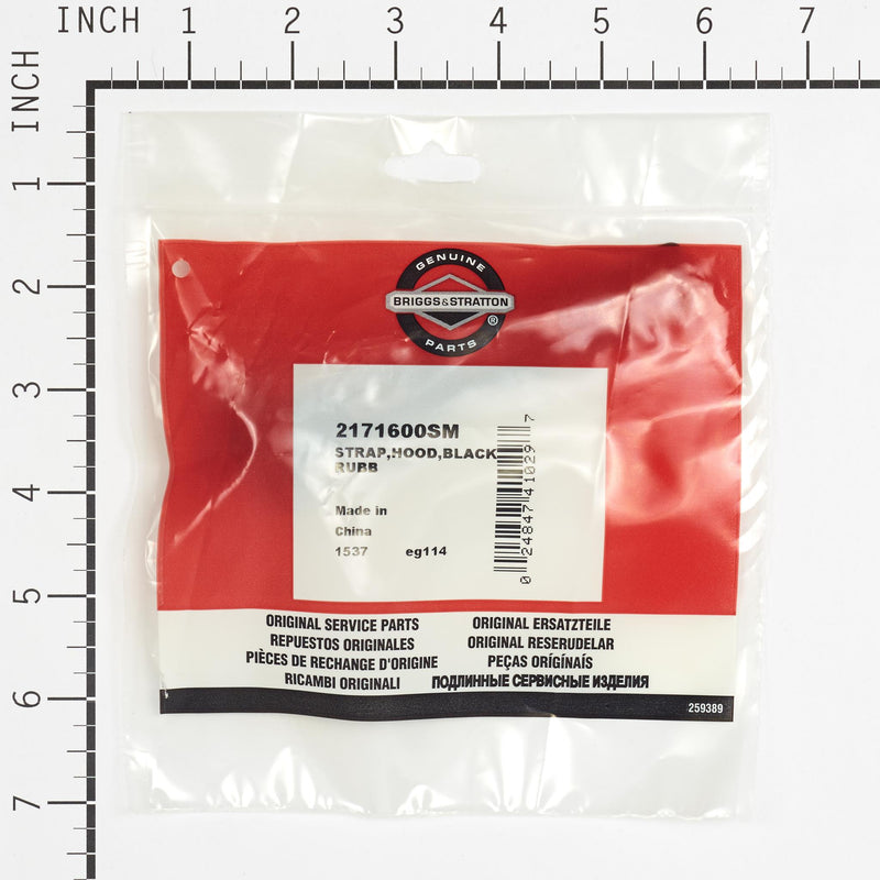Briggs & Stratton - 2171600SM - Hood Strap, Black Rubber