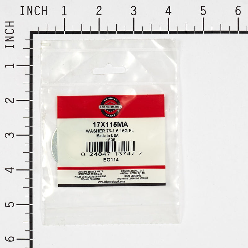 Briggs & Stratton - 17X115MA - WASHER.76-1.6 16G FL