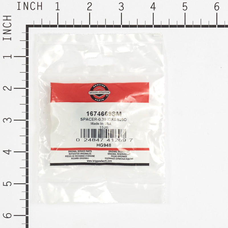 Briggs & Stratton - 1674669SM - SPACER-0.39 IDX0.625O