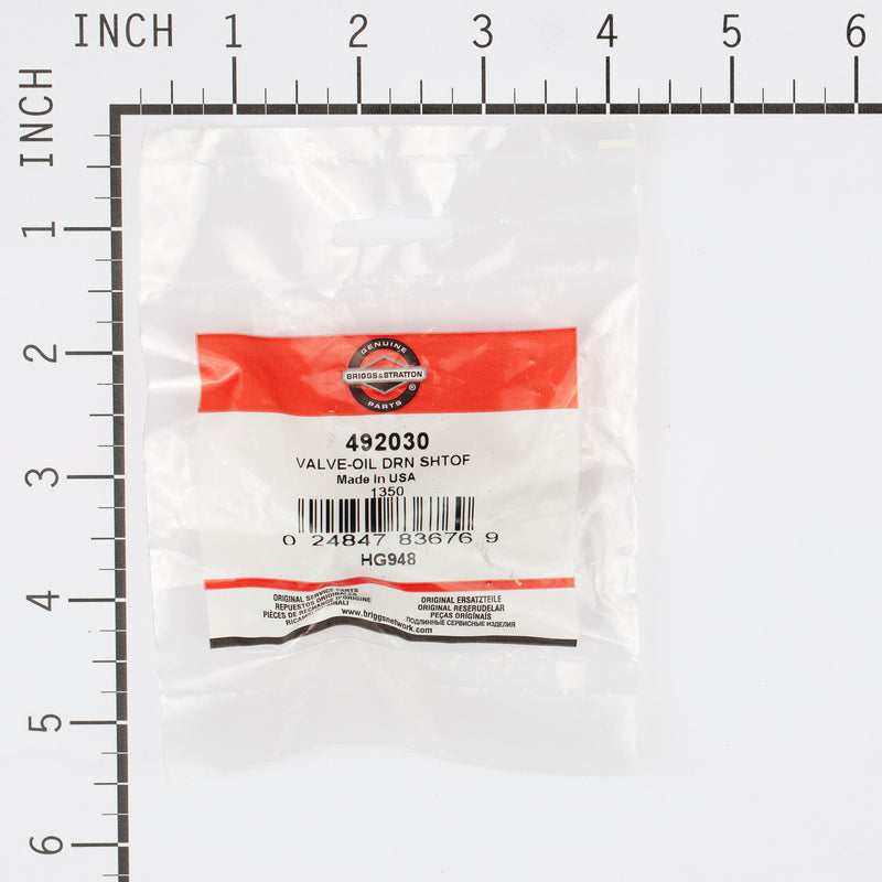 Briggs & Stratton - 492030 - VALVE-OIL DRN SHTOF