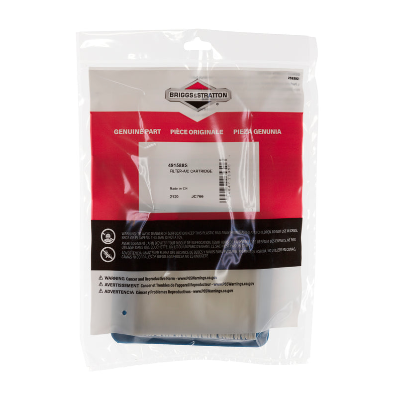 Briggs & Stratton - 491588S - Flat Air Filter Cartridge
